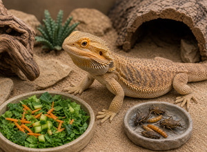 Czym karmić agamę brodatą (Pogona vitticeps) — pokarm żywy i roślinny według wieku