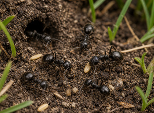 Mrówki łąkowe — czarna mrówka ogrodowa (Lasius niger)